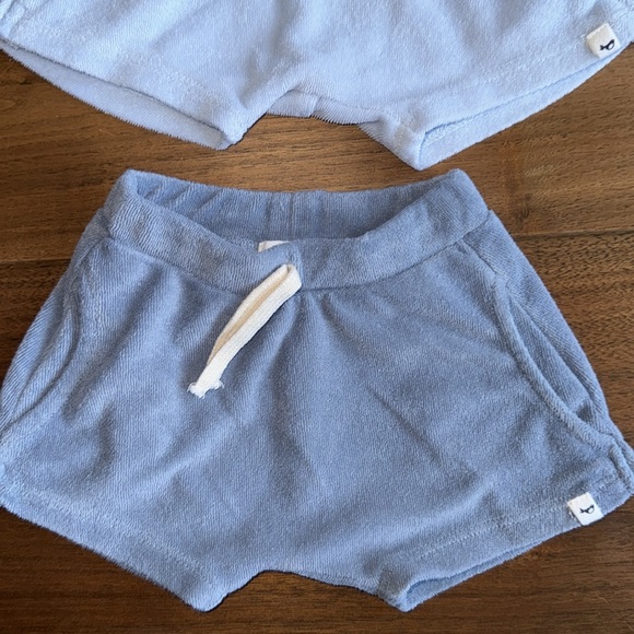 OH BABY! NWOT Pocket Terry Infant Shorts 2-pack / 3m Baby Blue & Slate Blue - Picture 2 of 7